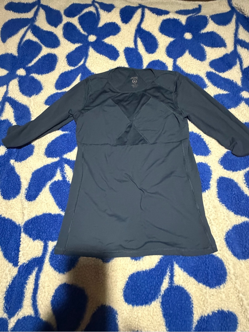 Joe Fresh Women's Teal-Blue Mid-Sleeve Active Top